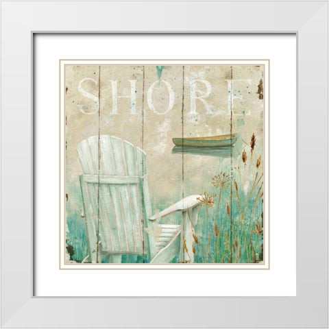 Waterside III White Modern Wood Framed Art Print with Double Matting by Brissonnet, Daphne