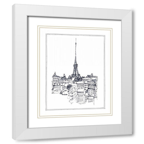 Eiffel Tower White Modern Wood Framed Art Print with Double Matting by Tillmon, Avery