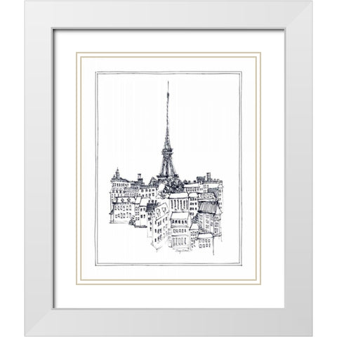 Eiffel Tower White Modern Wood Framed Art Print with Double Matting by Tillmon, Avery