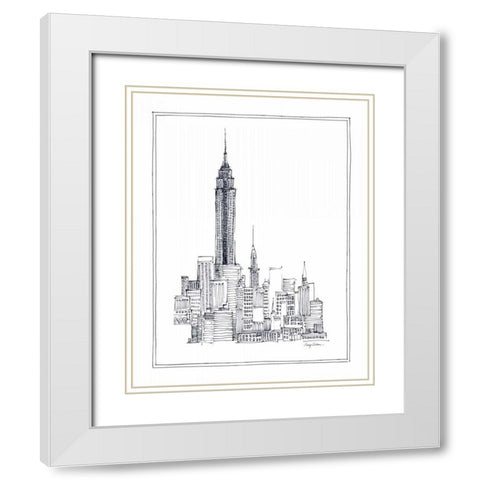 Empire State White Modern Wood Framed Art Print with Double Matting by Tillmon, Avery