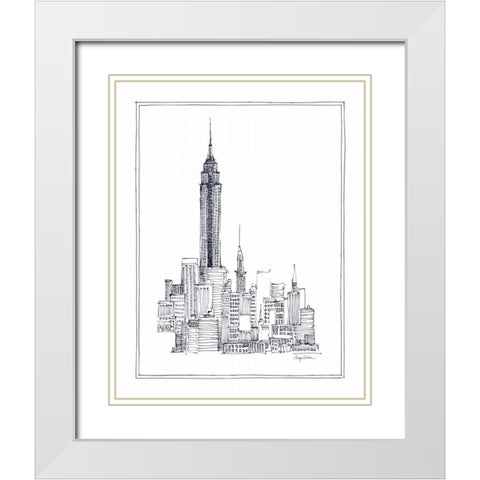 Empire State White Modern Wood Framed Art Print with Double Matting by Tillmon, Avery