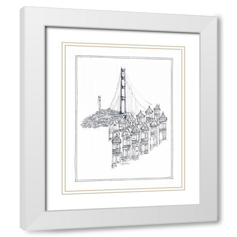 Golden Gate White Modern Wood Framed Art Print with Double Matting by Tillmon, Avery