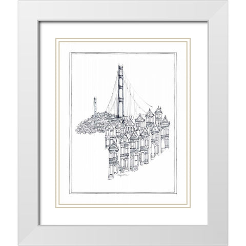 Golden Gate White Modern Wood Framed Art Print with Double Matting by Tillmon, Avery