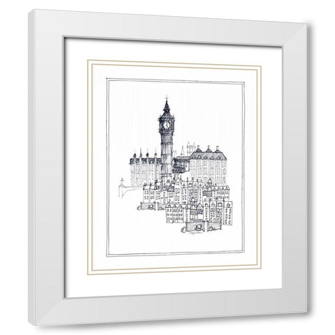 Big Ben White Modern Wood Framed Art Print with Double Matting by Tillmon, Avery