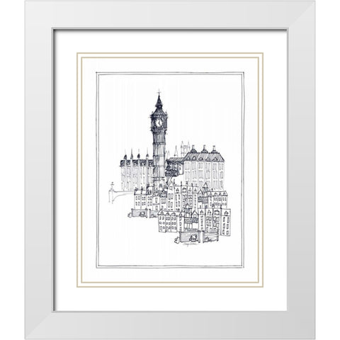 Big Ben White Modern Wood Framed Art Print with Double Matting by Tillmon, Avery