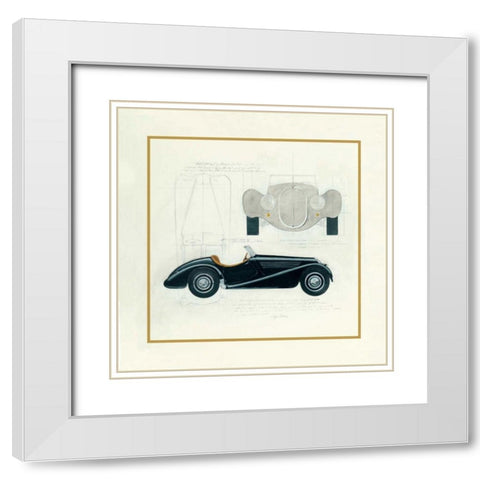 Roadster I White Modern Wood Framed Art Print with Double Matting by Tillmon, Avery