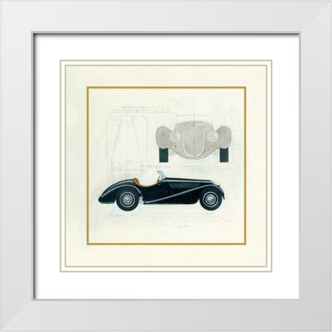 Roadster I White Modern Wood Framed Art Print with Double Matting by Tillmon, Avery
