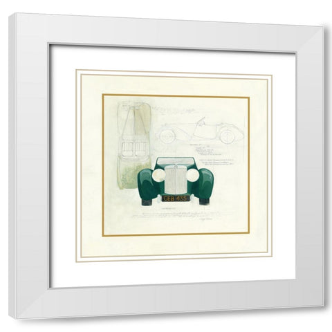 Roadster II White Modern Wood Framed Art Print with Double Matting by Tillmon, Avery