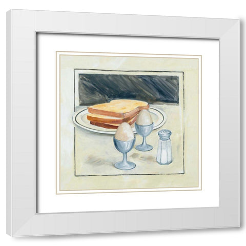 Breakfast for Two White Modern Wood Framed Art Print with Double Matting by Tillmon, Avery