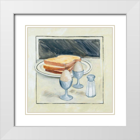 Breakfast for Two White Modern Wood Framed Art Print with Double Matting by Tillmon, Avery