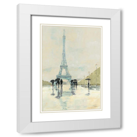 April in Paris White Modern Wood Framed Art Print with Double Matting by Tillmon, Avery