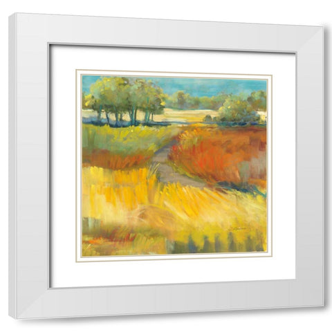 Late Summer Landscape II White Modern Wood Framed Art Print with Double Matting by Rowan, Carol