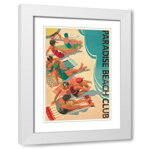 Paradise Beach Club White Modern Wood Framed Art Print with Double Matting by Wild Apple Portfolio