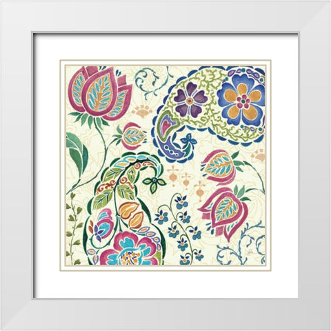 Peacock Fantasy IV White Modern Wood Framed Art Print with Double Matting by Brissonnet, Daphne