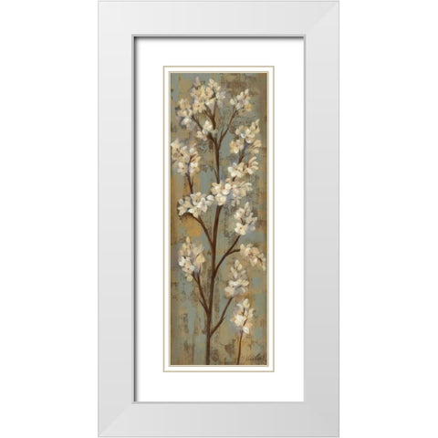 Almond Branch I White Modern Wood Framed Art Print with Double Matting by Vassileva, Silvia