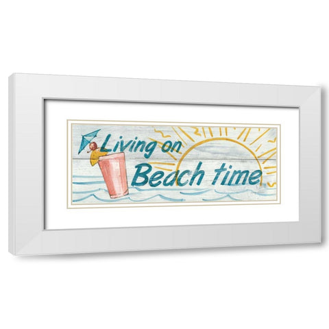 Living on Beach Time- In Color White Modern Wood Framed Art Print with Double Matting by Tillmon, Avery