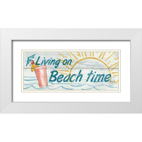 Living on Beach Time- In Color White Modern Wood Framed Art Print with Double Matting by Tillmon, Avery