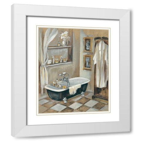 French Bath III White Modern Wood Framed Art Print with Double Matting by Vassileva, Silvia