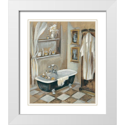 French Bath III White Modern Wood Framed Art Print with Double Matting by Vassileva, Silvia