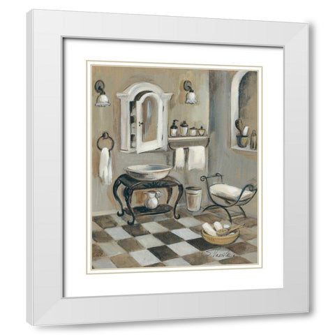 French Bath IV White Modern Wood Framed Art Print with Double Matting by Vassileva, Silvia