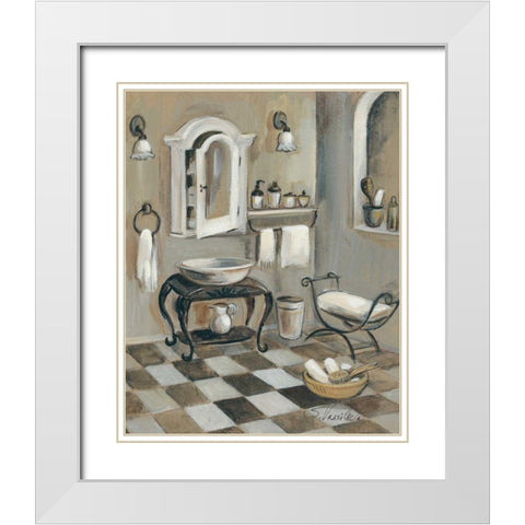 French Bath IV White Modern Wood Framed Art Print with Double Matting by Vassileva, Silvia