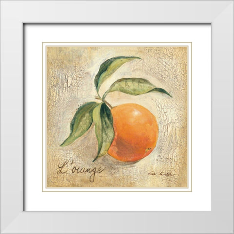 L Orange White Modern Wood Framed Art Print with Double Matting by Vassileva, Silvia