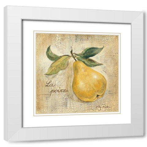 La Poire White Modern Wood Framed Art Print with Double Matting by Vassileva, Silvia