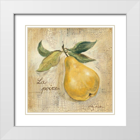 La Poire White Modern Wood Framed Art Print with Double Matting by Vassileva, Silvia