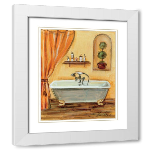 Tuscan Bath I White Modern Wood Framed Art Print with Double Matting by Vassileva, Silvia
