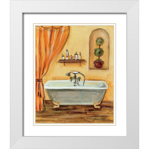 Tuscan Bath I White Modern Wood Framed Art Print with Double Matting by Vassileva, Silvia