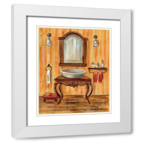 Tuscan Bath II White Modern Wood Framed Art Print with Double Matting by Vassileva, Silvia