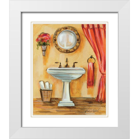 Tuscan Bath IV White Modern Wood Framed Art Print with Double Matting by Vassileva, Silvia