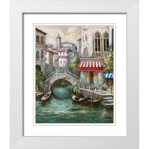 Venetian Motif I White Modern Wood Framed Art Print with Double Matting by Mancini, Gianni