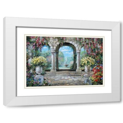 Belle Fontaine White Modern Wood Framed Art Print with Double Matting by Duvall, Roger