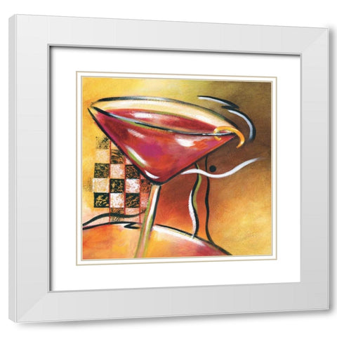 Shaken Not Stirred I White Modern Wood Framed Art Print with Double Matting by Brey, Michael