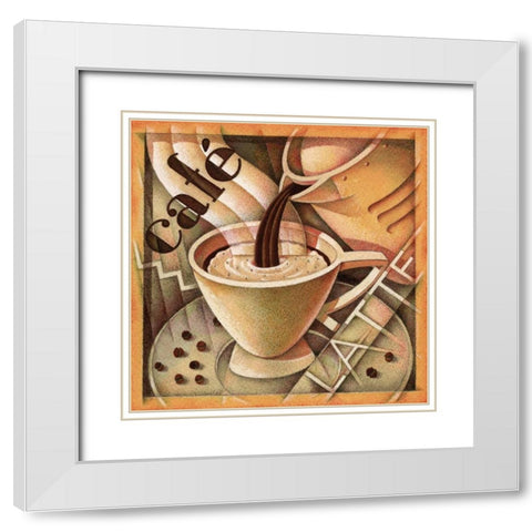 Cappuccino and Cafe A White Modern Wood Framed Art Print with Double Matting by Edinjiklian, Teddy