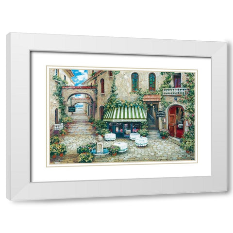 Trattoria di Lugano White Modern Wood Framed Art Print with Double Matting by Duvall, Roger