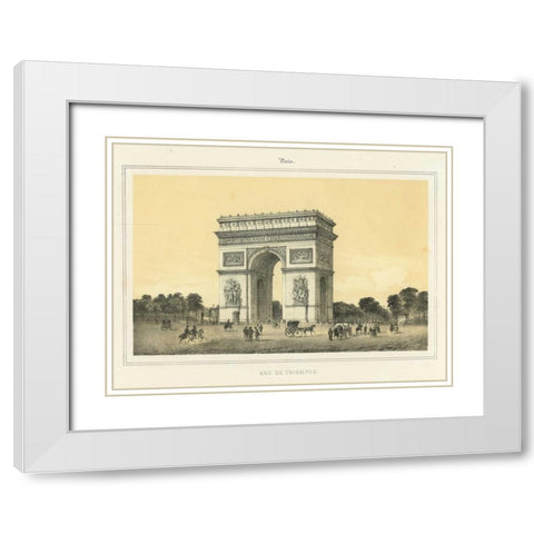 Arc de Triomphe White Modern Wood Framed Art Print with Double Matting by Rogers, Adam