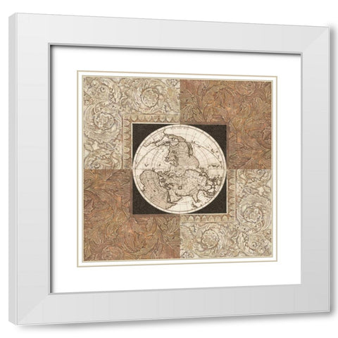 Worldly Perspective I White Modern Wood Framed Art Print with Double Matting by Bannister, Cory