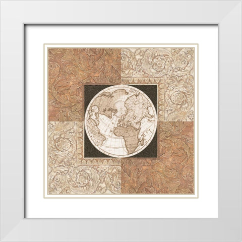 Worldly Perspective II White Modern Wood Framed Art Print with Double Matting by Bannister, Cory