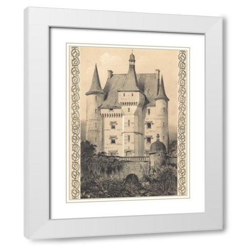 Bordeaux Chateau III White Modern Wood Framed Art Print with Double Matting by Fermin Cassas, Louis