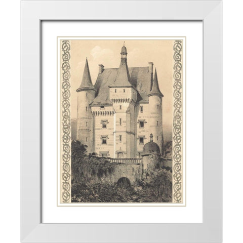 Bordeaux Chateau III White Modern Wood Framed Art Print with Double Matting by Fermin Cassas, Louis