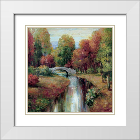 Wilton Bridge White Modern Wood Framed Art Print with Double Matting by Rogers, Adam