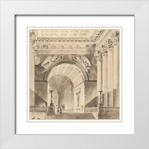 Portico Antico II White Modern Wood Framed Art Print with Double Matting by Bartolomeo, Maurizio