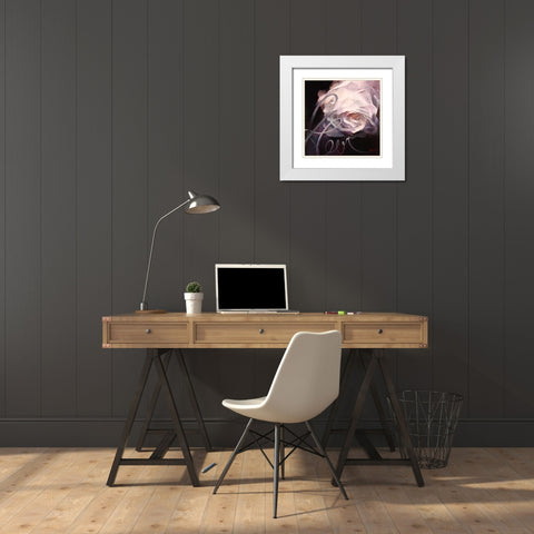 Fleur II White Modern Wood Framed Art Print with Double Matting by Haenraets, Willem