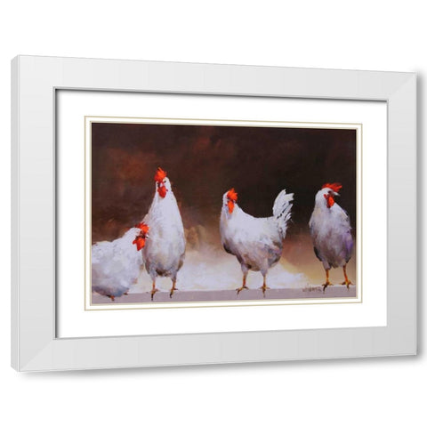 Chicken I White Modern Wood Framed Art Print with Double Matting by Haenraets, Willem
