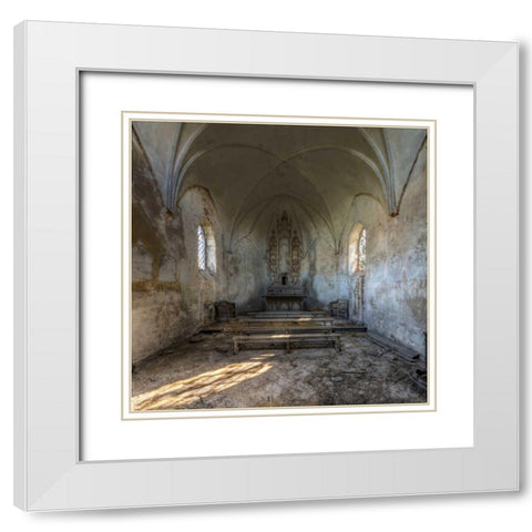 Cahapel de la Meuse White Modern Wood Framed Art Print with Double Matting by Sneeuw, Ivo