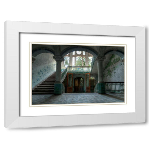 Beelitz sanatorium White Modern Wood Framed Art Print with Double Matting by Sneeuw, Ivo