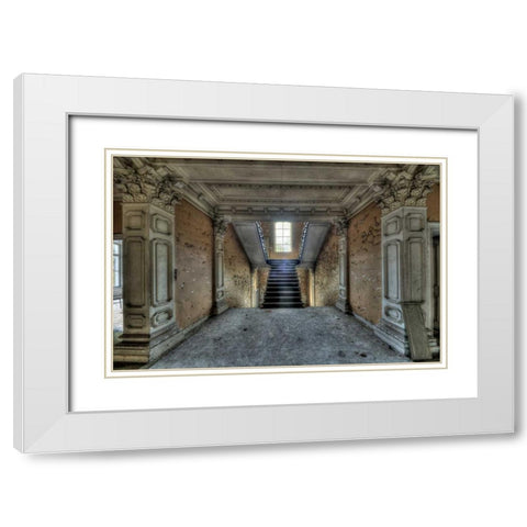 Chateau Rochendaal II White Modern Wood Framed Art Print with Double Matting by Sneeuw, Ivo