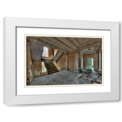 Chateau Rochendaal III White Modern Wood Framed Art Print with Double Matting by Sneeuw, Ivo